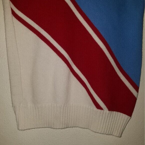 Cheerleader Supply Co Vintage Sweater Vest Size 40 Red White Blue 100% Acrylic - Picture 3 of 8